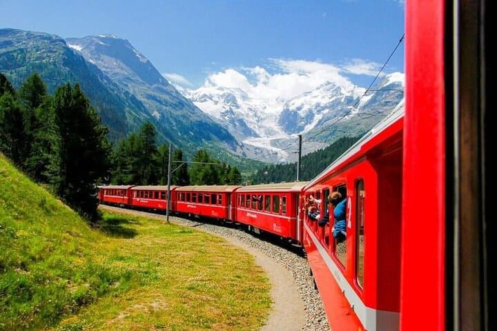 Scenic Alps Adventure: Bernina Train & St. Moritz Tour from Milan