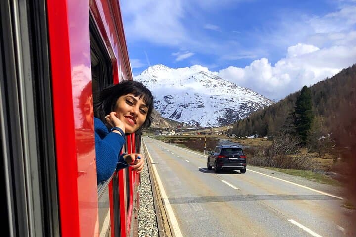 Scenic Alps Adventure: Bernina Train & St. Moritz Tour from Milan