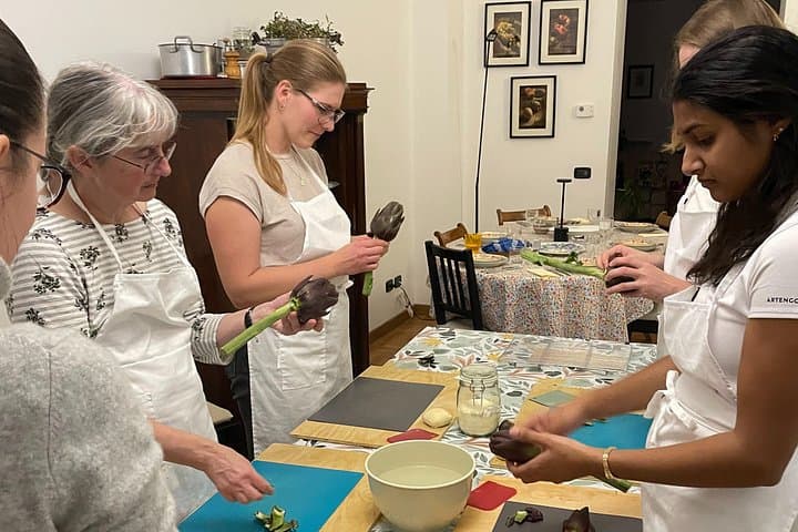 Cooking class-students in action