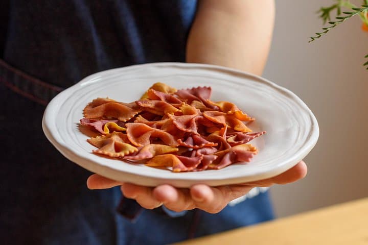 Handmade Tomato-Flavored Farfalle