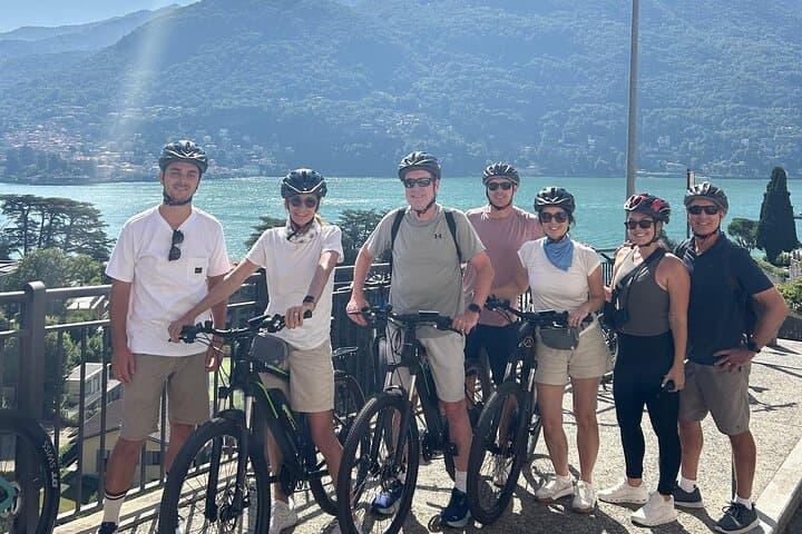 Lake Como Scenic Coastal Bike Tour with Waterfall & Villas