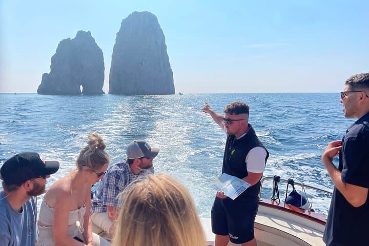 From Positano: Shared Capri and Blue Grotto Boat Tour