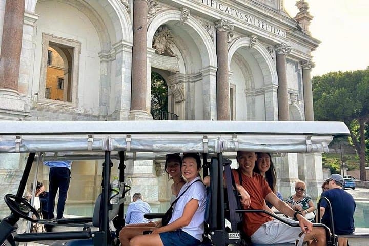 Rome Private Golf Cart Tour and Exclusive Food and Wine Tasting