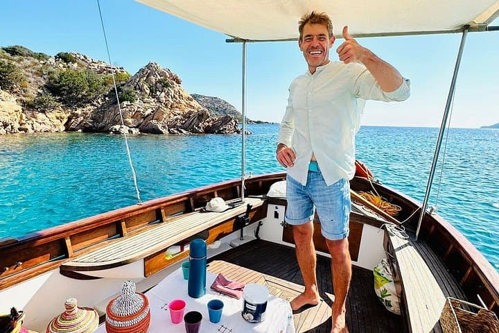 Just enjoy. a coffee on board