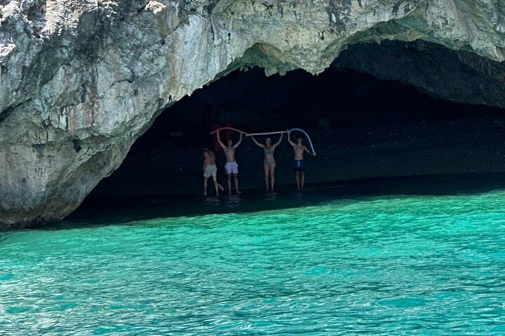 Swim inside cave