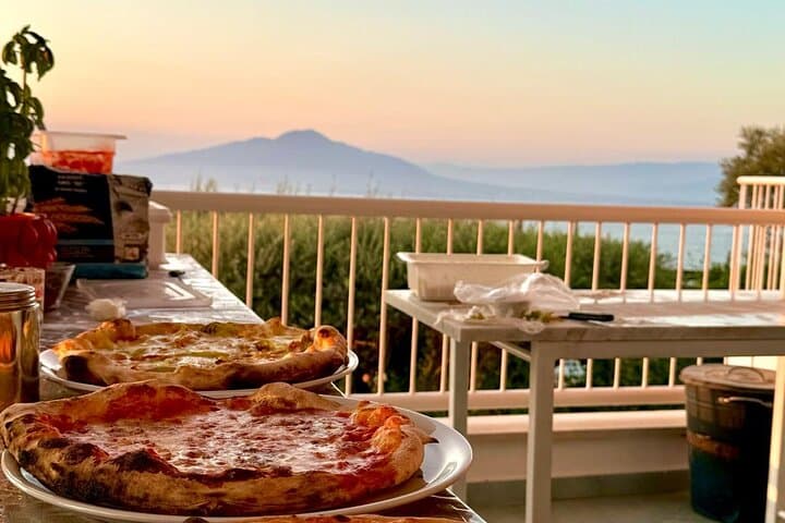 Pizza School with Nino overlooking Vesuvius in Sorrento