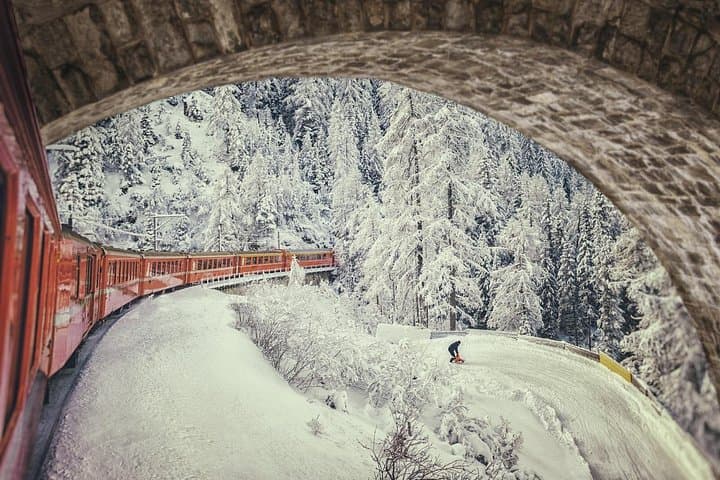 Bernina Red Train - Winter Season