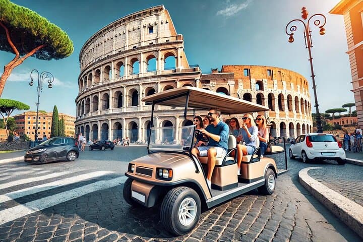 Rome Highlights Tour by Electric Golf Cart & E-Tuk