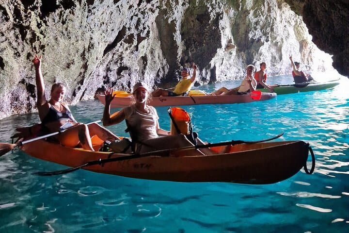 Sunset Kayak Adventure & Caves Tour, Swimming & Aperitif