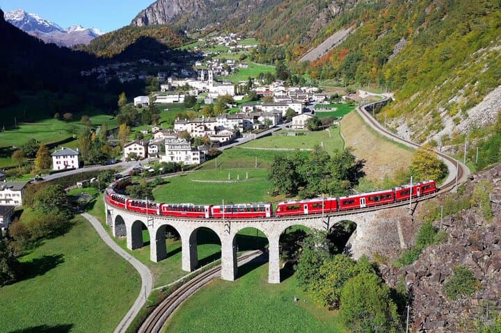 From Milan: Bernina Red Train and Tour of St. Moritz