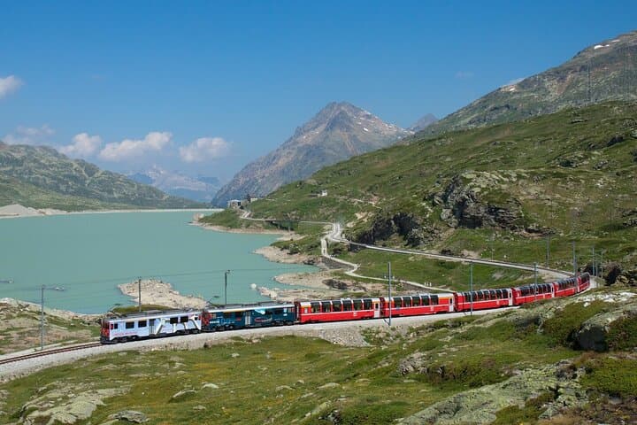 From Milan: Bernina Red Train and Tour of St. Moritz