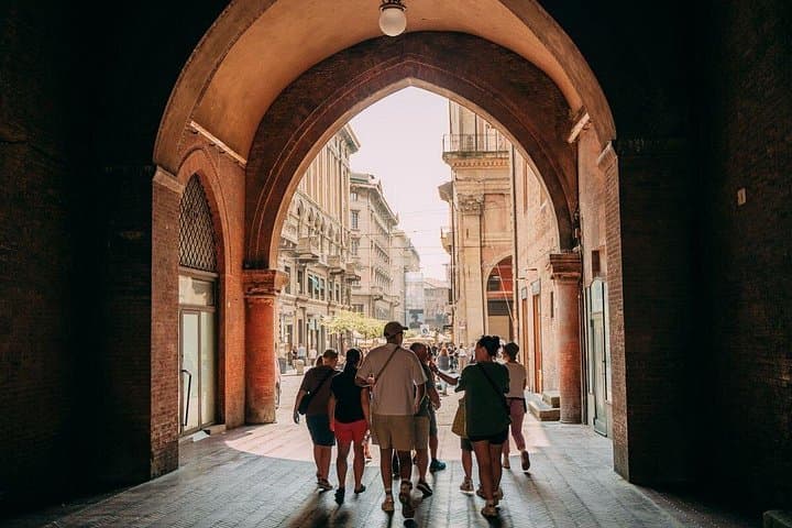 Bologna Walking Tour with Tower Sky View and Archiginnasio