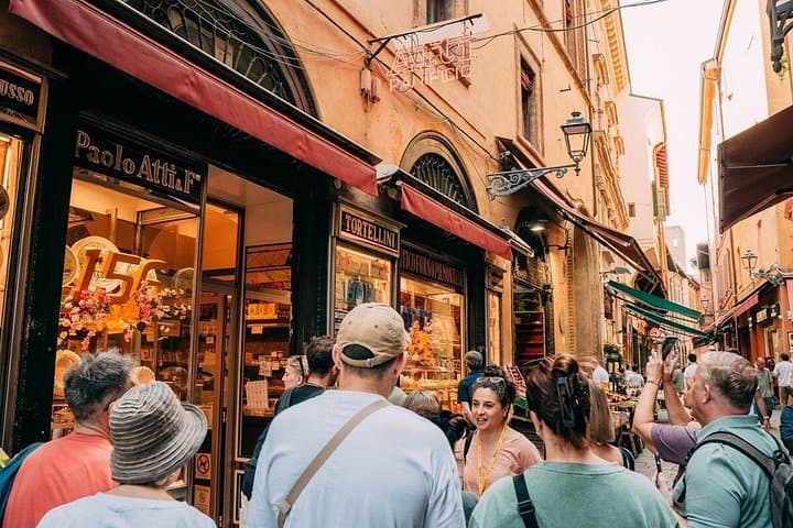 Bologna Walking Tour with Tower Sky View and Archiginnasio