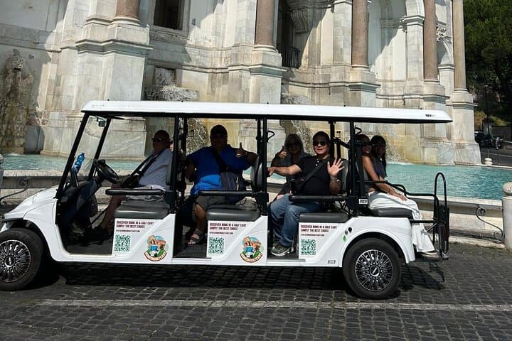 Rome in Golf Cart 4 hours Private Tour with Pickup from hotel