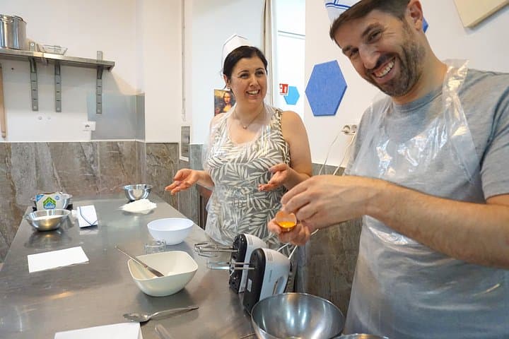 Separating eggs' yolks.