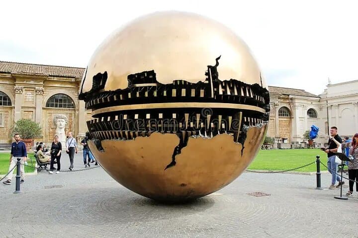 Sphere Within Sphere" (Sfera con Sfera) by Artist Arnaldo Pomodoro (Italian sculptor)