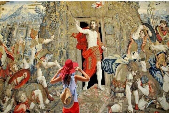 The Gallery of the Tapestries in the Vatican Museums displays stunning 16th-century Flemish tapestries woven in Brussels from cartoons by Raphael’s workshop. The artworks depict scenes from the life o