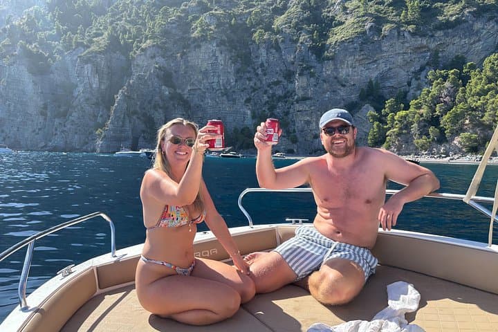 Enjoy complimentary drinks aboard your private Amalfi Coast tour.
