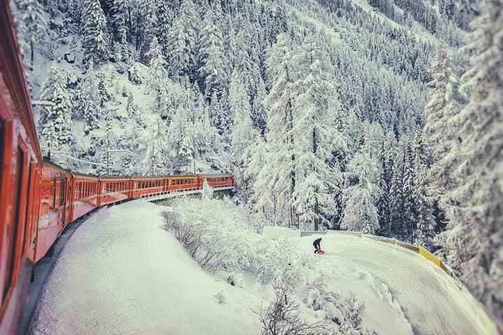 Bernina Express Train and St. Moritz Day Tour from Milan