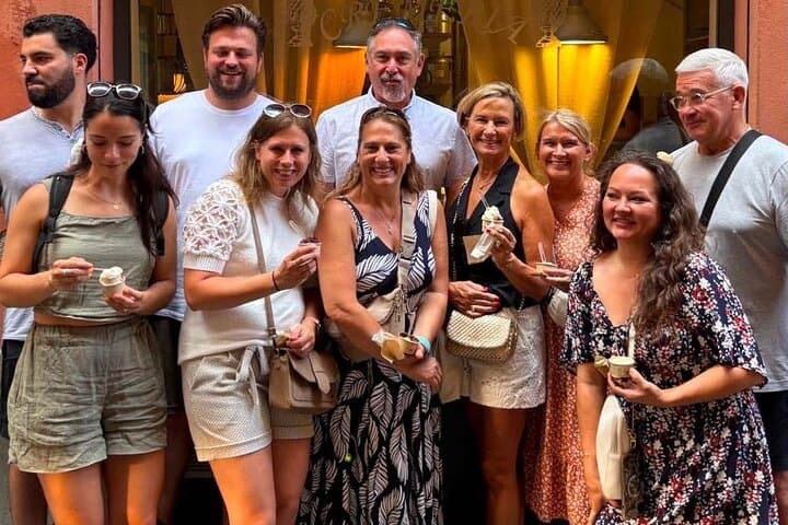 Happy people with gelato