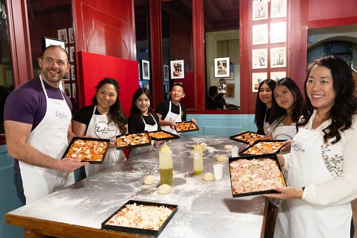 A fun hands-on moment while making pizza together.
