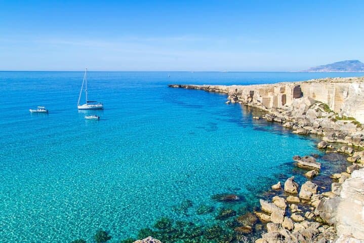 Eco Friendly Hybrid Boat Tour to Favignana & Levanzo from Trapani