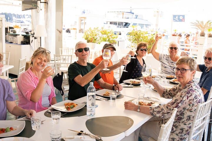 Enjoying seaside lunch in sunny Sorrento