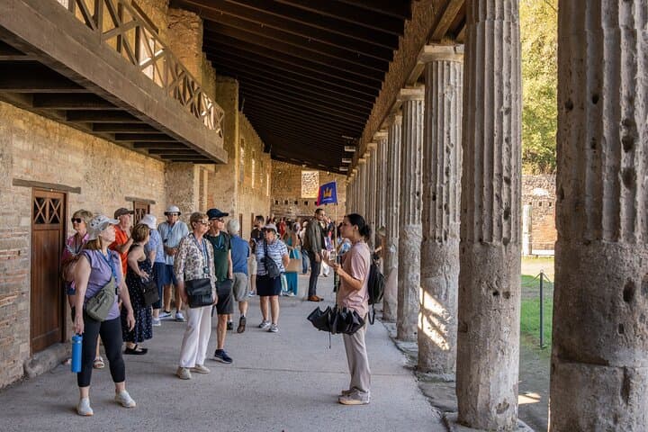 Exploring ancient Pompeii with expert guide