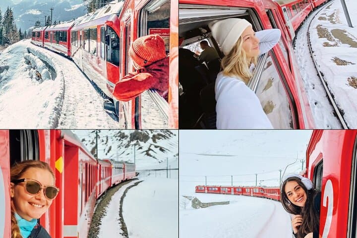 From Milan: Bernina Red Train and Tour of St. Moritz