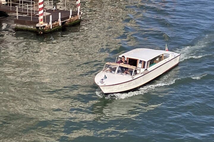 The water taxi to the glass factory on Murano island