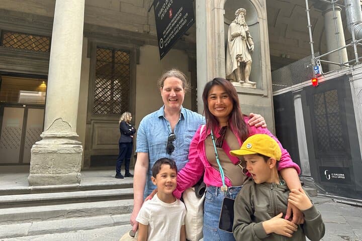 In front of Leonardo's Statue