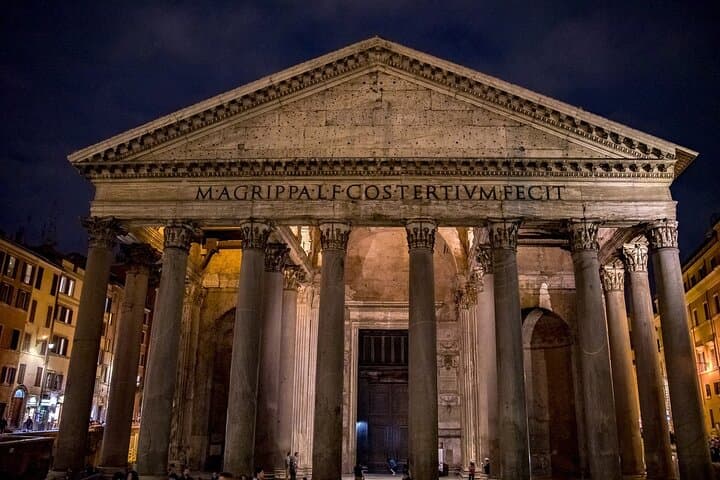 Stroll through the lively square before slipping into the Pantheon with your guide