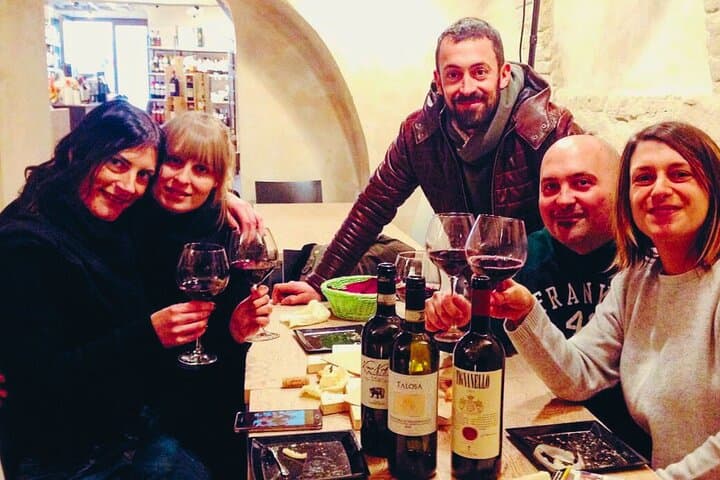 Wine Tasting with Food in a Stone Cellar in Montepulciano