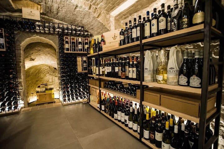 Wine Tasting with Food in a Stone Cellar in Montepulciano