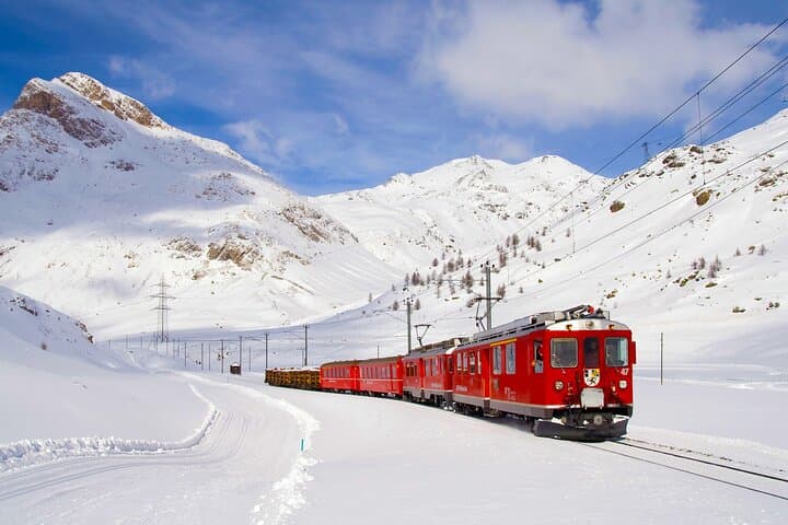 Bernina and Glacier Train Two Routes in One Day from Milan