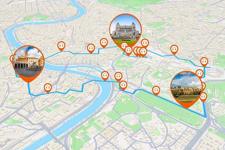 Full tour: A historic crossing, from Circo Massimo to the Tiber.