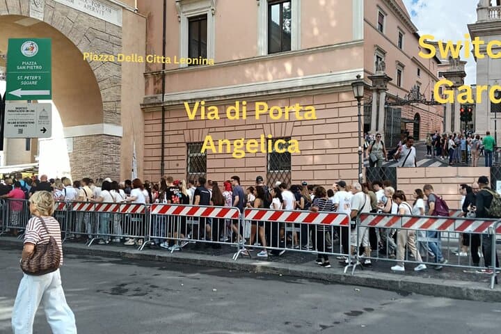 Via di Porta Angelica is just 20 meters down, providing quick access through the fast-track admission.