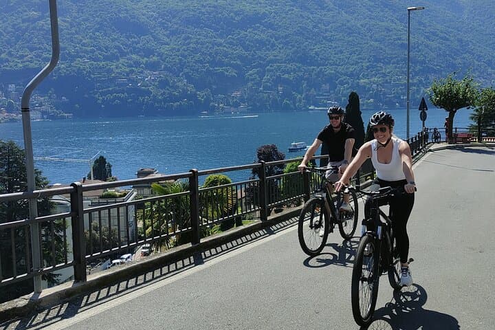 Lake Como Scenic Coastal Bike Tour with Waterfall & Villas
