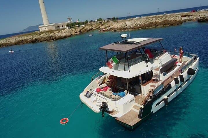 Favignana Egadi Islands Luxury Catamaran Tour with Lunch
