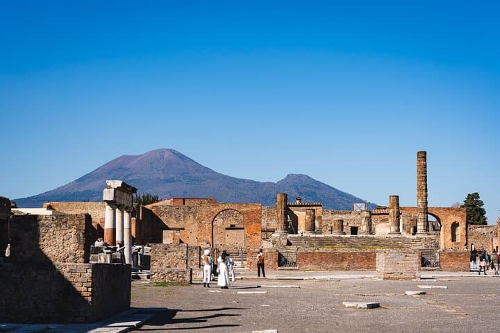 The Forum of Pompeii with a view on Mt.Vesuvius