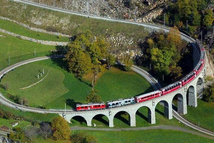 Swiss Alps Bernina Train & St. Moritz Day Tour from Milan