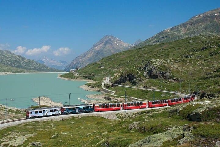 Swiss Alps Bernina Train & St. Moritz Day Tour from Milan