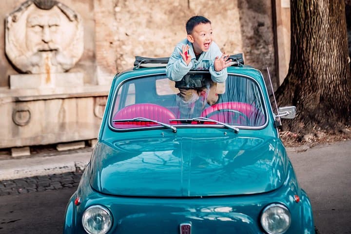 Rome Vintage Fiat 500 Ride with Professional Photoshoot