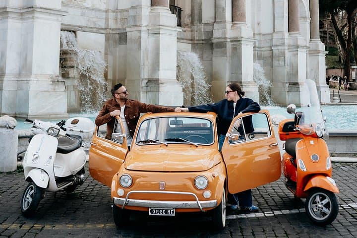 Rome Vintage Fiat 500 Ride with Professional Photoshoot