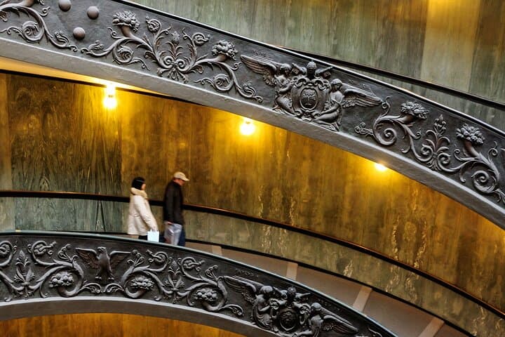 Iconic Bramante Staircase offering a discreet and elegant ascent