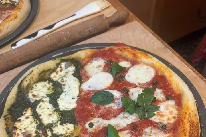 Pizza with pesto