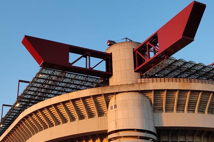 san siro stadium at sunset