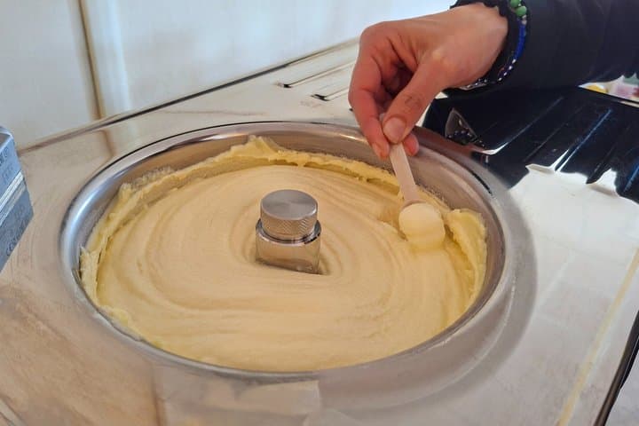 Checking to see how the gelato is coming along