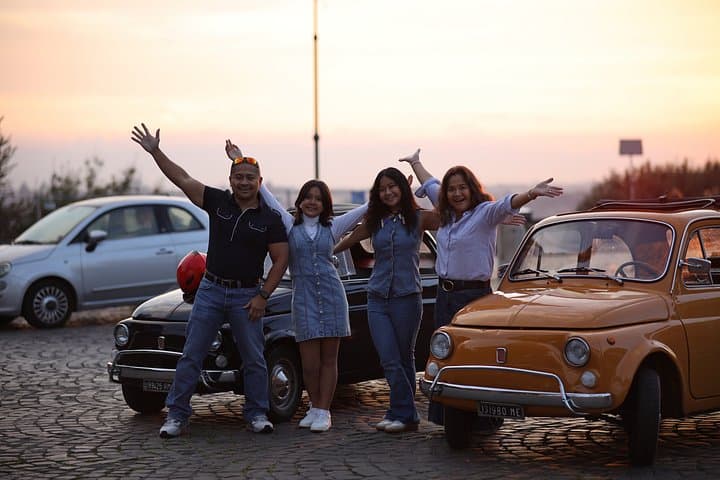 Sunset, smiles, and classic Fiat 500s