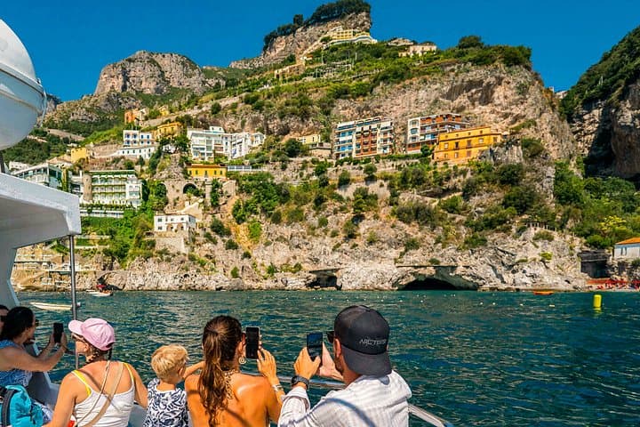 From Amalfi: Coast & Furore Fjord Boat Tour with Swim Break